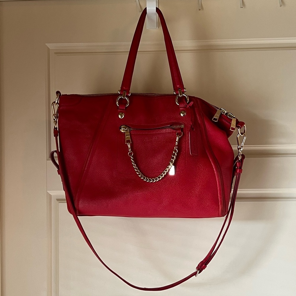 Coach Prairie Satchel with Chain in Red